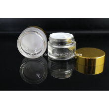 20g 30g 1oz Glass Cream Jar with Golden Lid